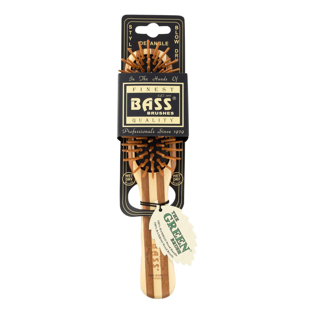 Bass Brushes - Natural Bamboo Pin Brush - Small - 1 Count - Maras Green